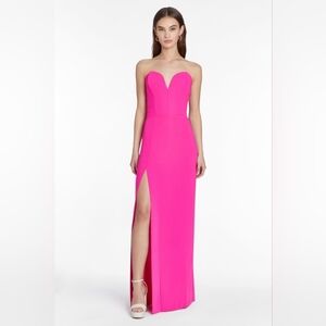 AMANDA UPRICHARD Cherri Strapless Maxi Gown Hot Pink Large